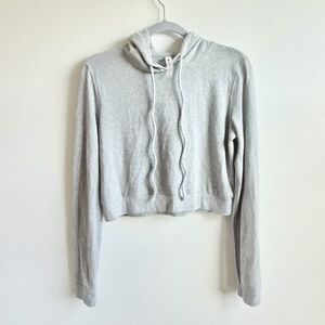 Alo Yoga Cozy and Soft Gray Women's Cropped Hoodie Size M